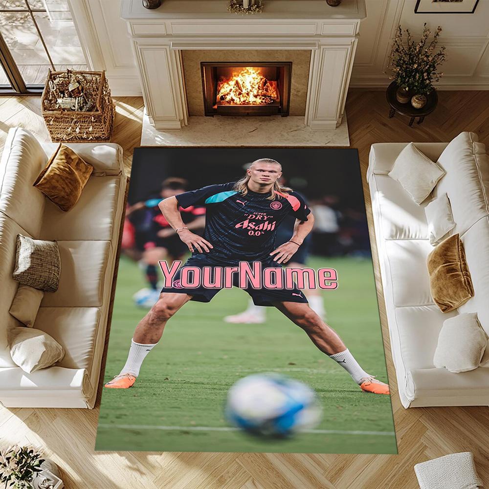 Haaland 270 Customize Text Floor Mat Design for Decorate room Game Room Foyer Bedrooms Anti-slip Rug Anime Office Decor Wedding Party Gift