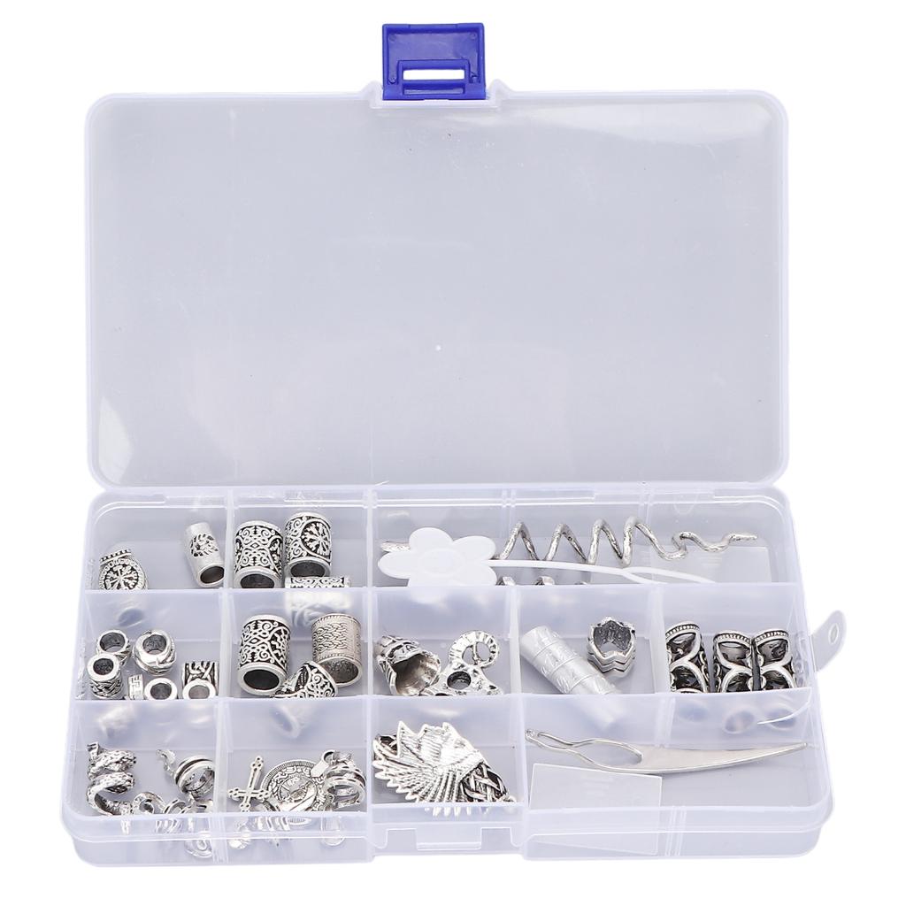 34pcs Alloy Beard Jewelry Dreadlocks Different Shapes DIY Hair Braiding Beads Accessories for Bracelet Necklace