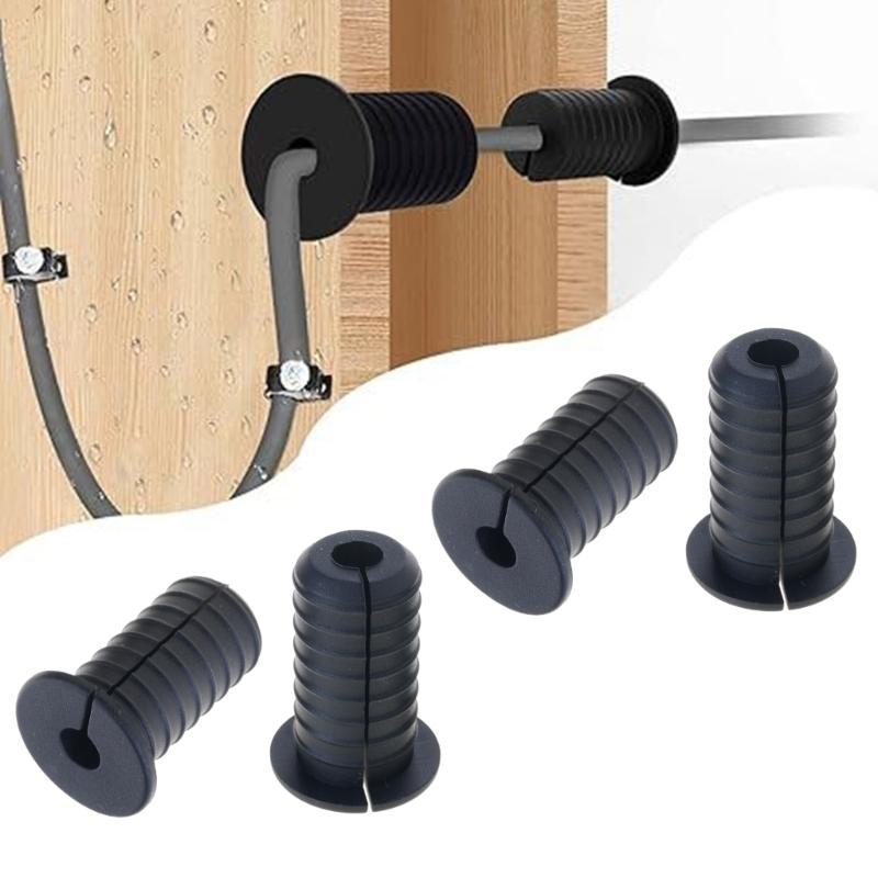 6Pcs Cable Routing Kits Furniture Wall Hole Bushing Cable Grommet Universals Cable Management Wire Organizers Easy Use