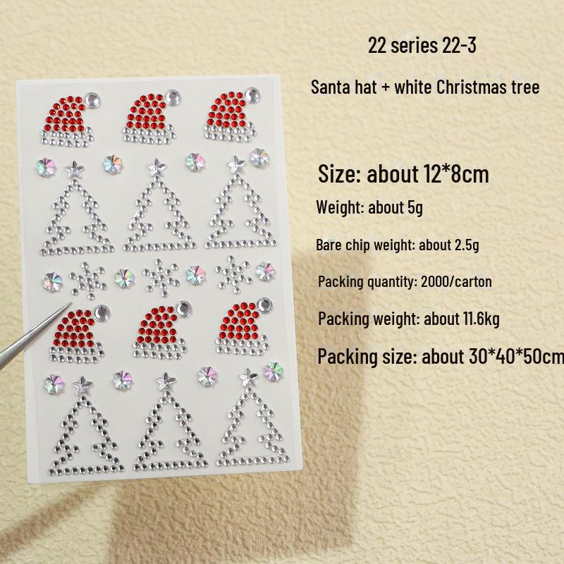 Christmas Snowflake Stickers & Rhinestone Tree Decorations - Festive Eye Corner Accessories
