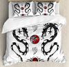 Dragon Duvet Cover Sets King/Queen Size 3D Flying Dragon with Wings Blue Fire Bedding Set Animal 2/3pcs Polyester Quilt Cover