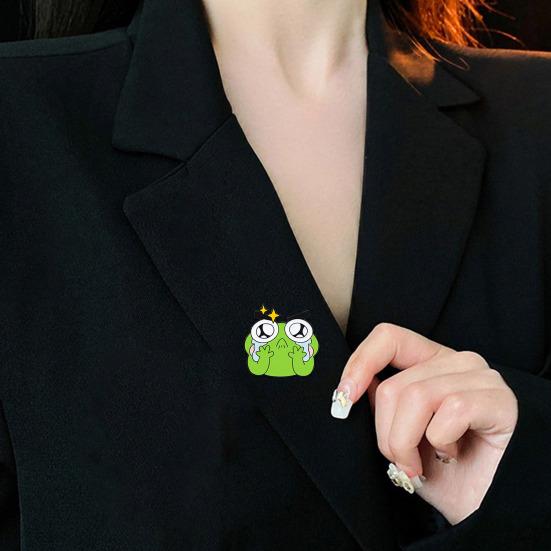 Brosche Anstecknadel Cartoon Frosch Design Zinklegierung Nadel Handbemalte Emaille Glasur Anzüge Mäntel Pullover Abzeichen Vielseitiges Accessoire