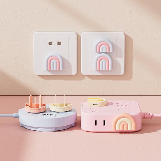 8 Stück Steckdosen-Kindersicherungsabdeckungen, 2/3-polige Steckdosensicherungsstecker-Kappen, Kindersichere Steckdosenschutz mit verstecktem Zuggriff