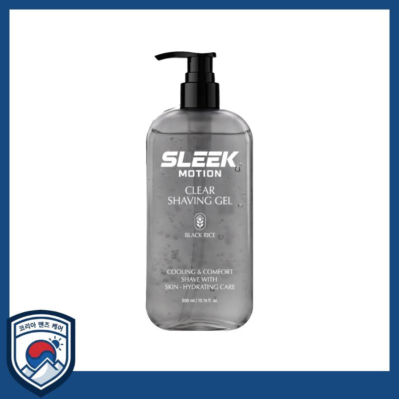 [DORCO] Sleek Motion Clear Shaving Gel Black Rice (300ml) - Advanced Friction Reduction & Translucent Precision Nutrient Shield