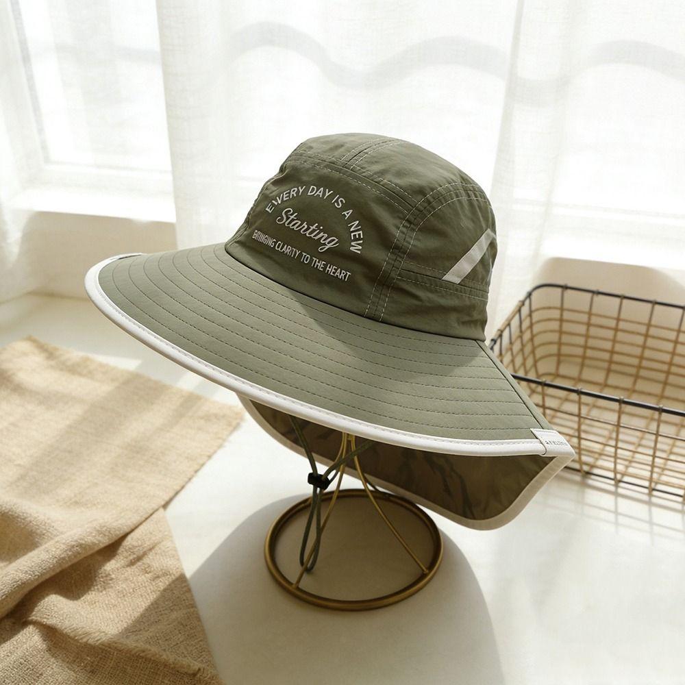 Wide Brim Kids Bucket Hat Neck Protection Sunscreen Hats New Fisherman Hat for Children