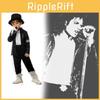 Michael Jackson Billie Jean Black Suit Dance Halloween Dress Up Costume Kids