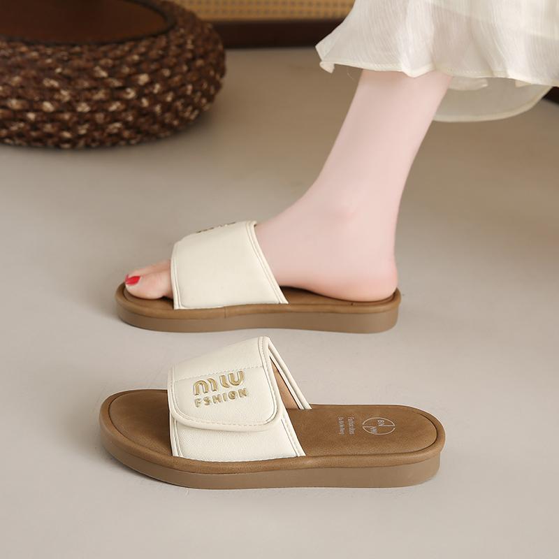 Fashion CRLAYDK Slide Sandals for Women Basic Slip On Flat Open Toe Comfort Beach Slippers for Casual Dressy Summer Indoor Outdoor Shoes
