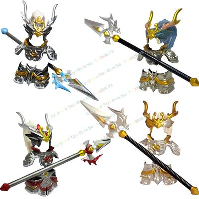 Figuras de Ação da China Antiga Final Qin Início Han Han xin General Armadura Prateada Lança de Dragão Blocos de Construção Acessórios Brinquedo