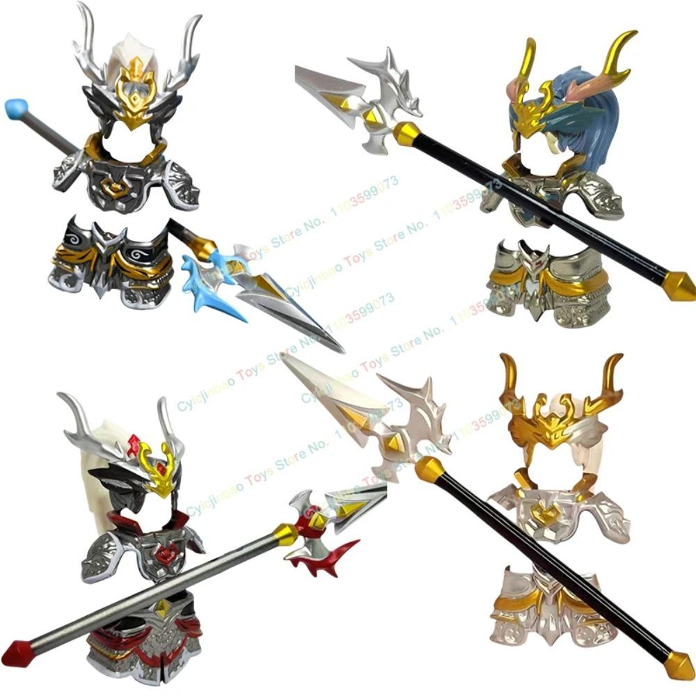 Chinese Ancient Time Action Figures Late Qin Early Han Han Xin General Silver Armor Dragon Spear Building Blocks Accessories Toy