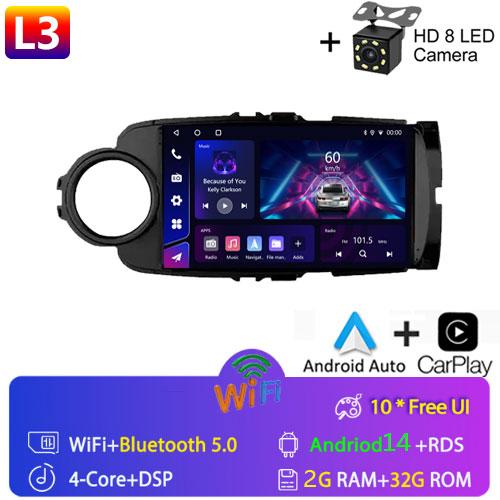 Android 13 Car Radio Multimedia Player For Toyota Yaris 2012 - 2017 RHD/LHD Android Auto Navigation GPS Autoradio Carplay WIFI
