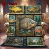 Fish Collection 2D Flat Pattern Flannel Blanket, High Quality All Seasons, Home Decor, Warmth and Comfort, Perfect for Christmas Gifts.