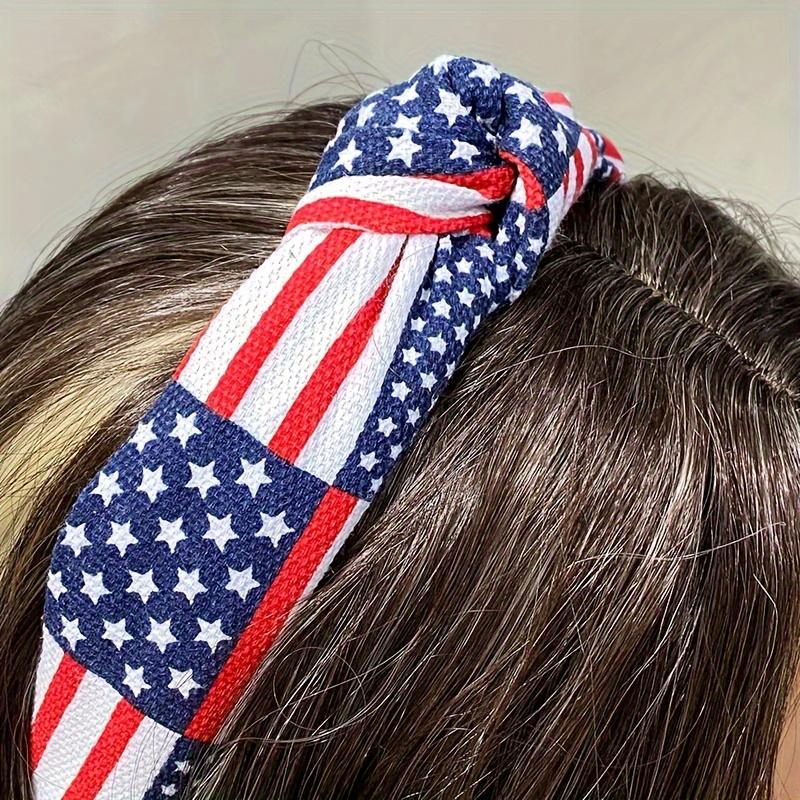 1pc USA Independence Day Flag Print Headband for Women and Girls - Party Holiday Performance Hair Accessory
