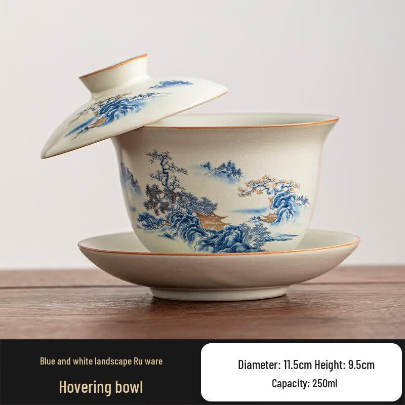 Qiwei Ru Ware Heat-Resistant Sancai Gaiwan