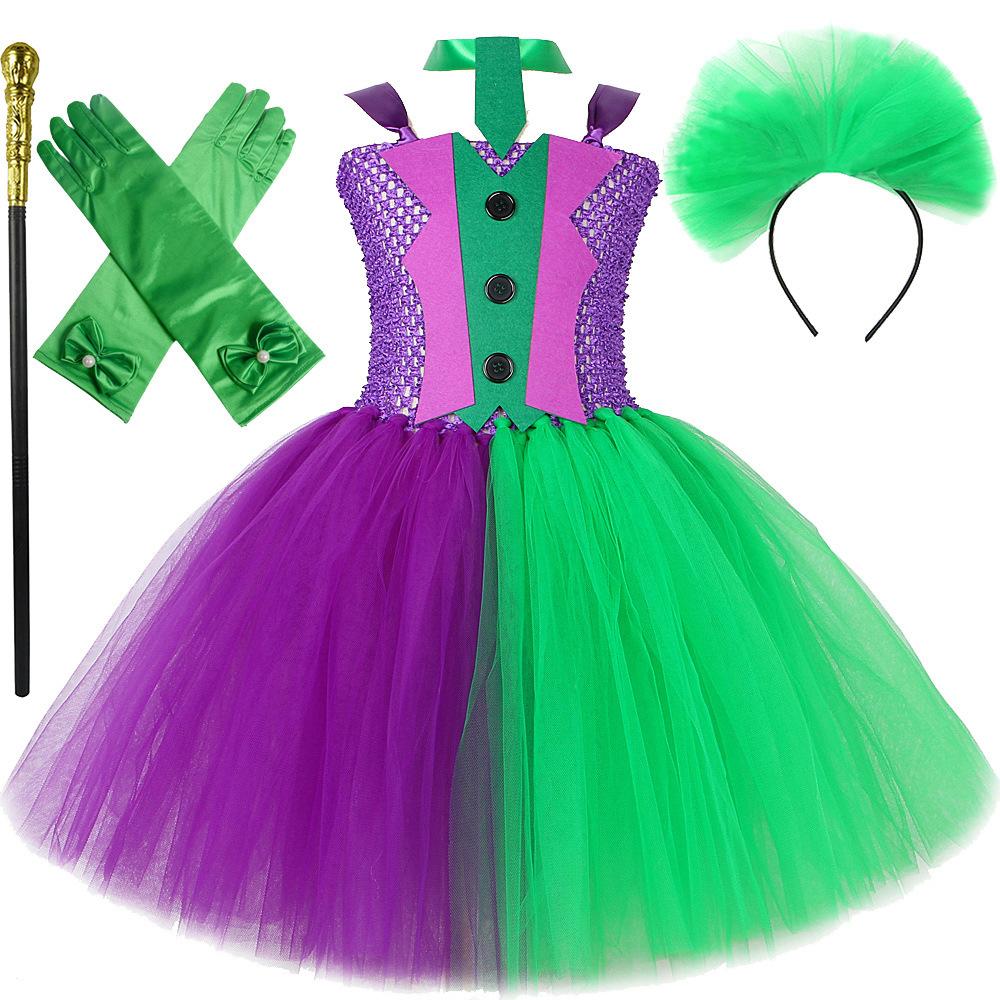 Children Halloween Girl Dresses Pumpkin Ghost Face Long Sleeved Girls Party Dresses