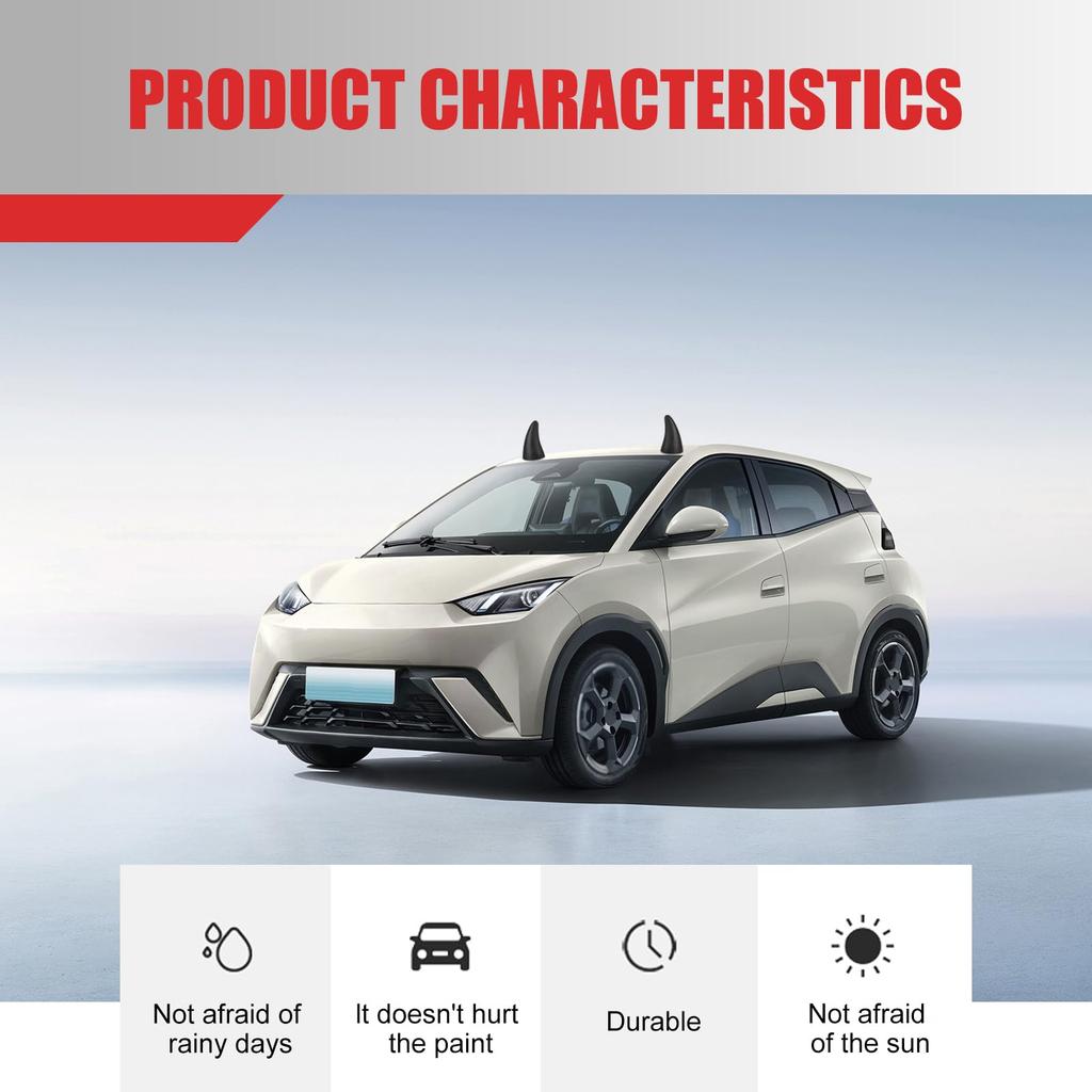 Auto 3D Samolepka Ďábelské rohy Snadno najít auto na parkovišti Dekorace střechy auta Pružnost Býčí rohy Dekorace nárazníku Proti kolizi