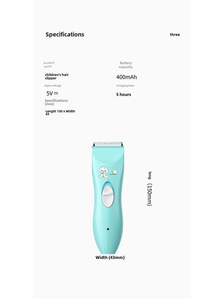 Rechargeable Electric Baby Hair Clipper for Newborns