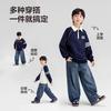 Left West children's clothing boys' long sleeved T-shirt children's hoodie 2026 spring college style POLO spring outfit base shirt