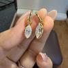 WUIHA 925 Sterling Silver 5 * 10 MM Marquise Cut D Color Real GRA Moissanite Diamonds Gemstone Drop Dangle Earrings Fine Jewelry