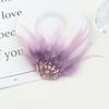 Gothic Style Rhinestone Feather Brooch Handmade Shoulder Strap Boutonnieres Flowers  Dance Costume