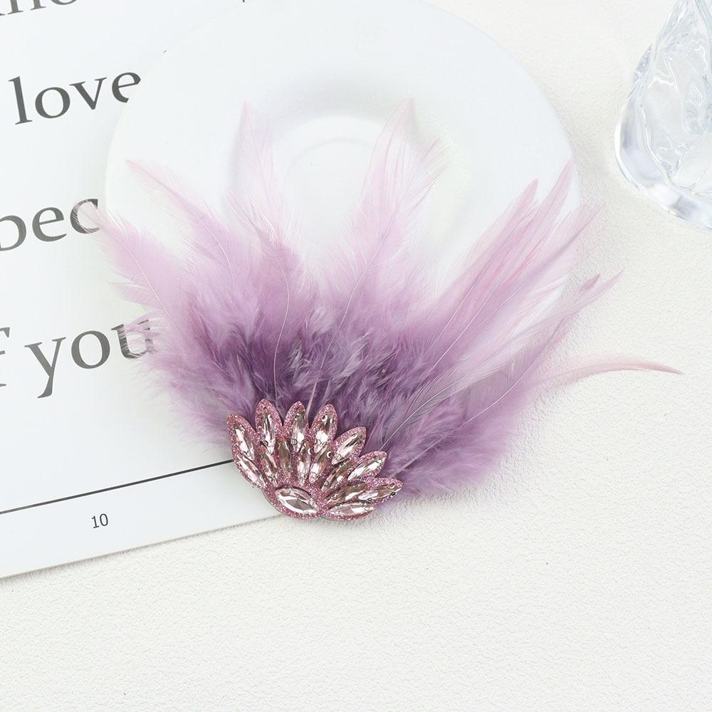 Gothic Style Rhinestone Feather Brooch Handmade Shoulder Strap Boutonnieres Flowers Dance Costume