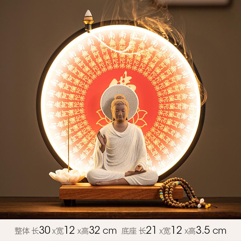 Buda Heykeli Tathagata Buda Figürü Sakyamuni Büyük Buda Heykeli Seramik Lamba Çemberi Tütsülük İçin Özelleştirilmiş Sundurma Ev Dekorasyonu