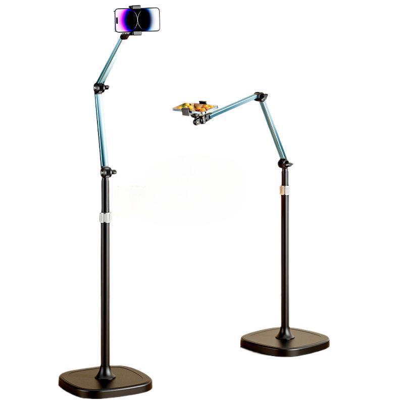 360° Rotating Floor-Standing Phone Stand for Live Streaming & Overhead Shots