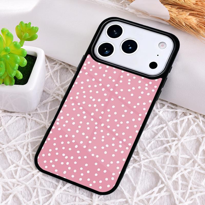 Cute Polka Dots Pink Pattern Phone Case for iPhone 17 Air 16 15 11 12 14 13 Pro Max Shockproof Cover
