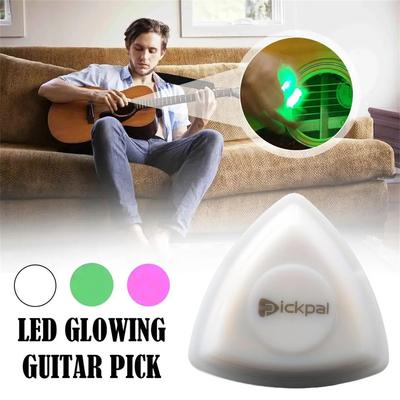 Miwayer LED Luminous Guitar Pick 1 Pcs - ABS Electric Guitar Picks With Three-Color Light Options (White/Green/Purple)