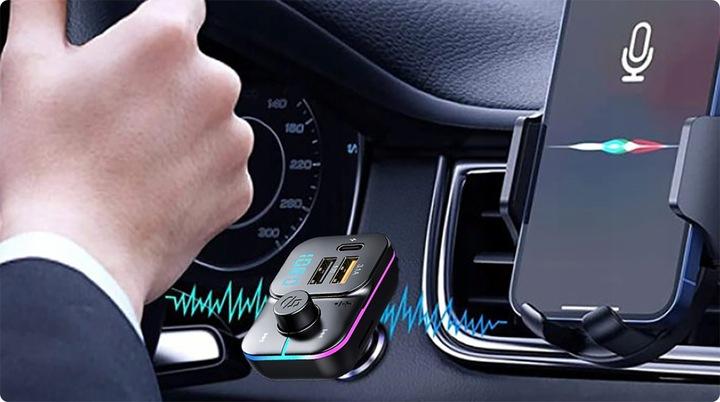 Transmiter Fm Szybka Ładowarka Bluetooth Audio Mp3 Bt 3X Usb Rgb Qc 3.0