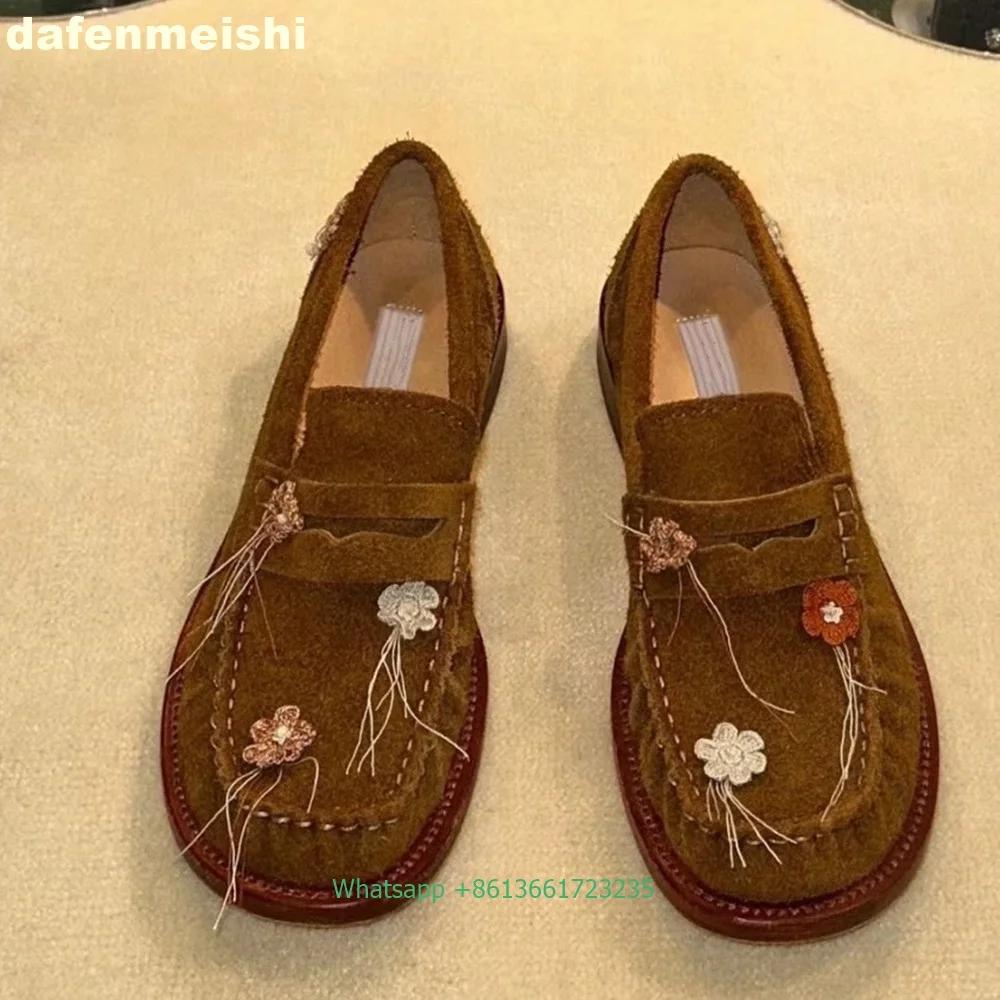 

Fashion Pink Small Flower Flats Loafers 2025 Summer New Women Slip On Round Toe Shoes College Style Cute Ladies Flat Shoes 35