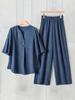 Plus Size Women's Casual Breathable Two-Piece Woven Set