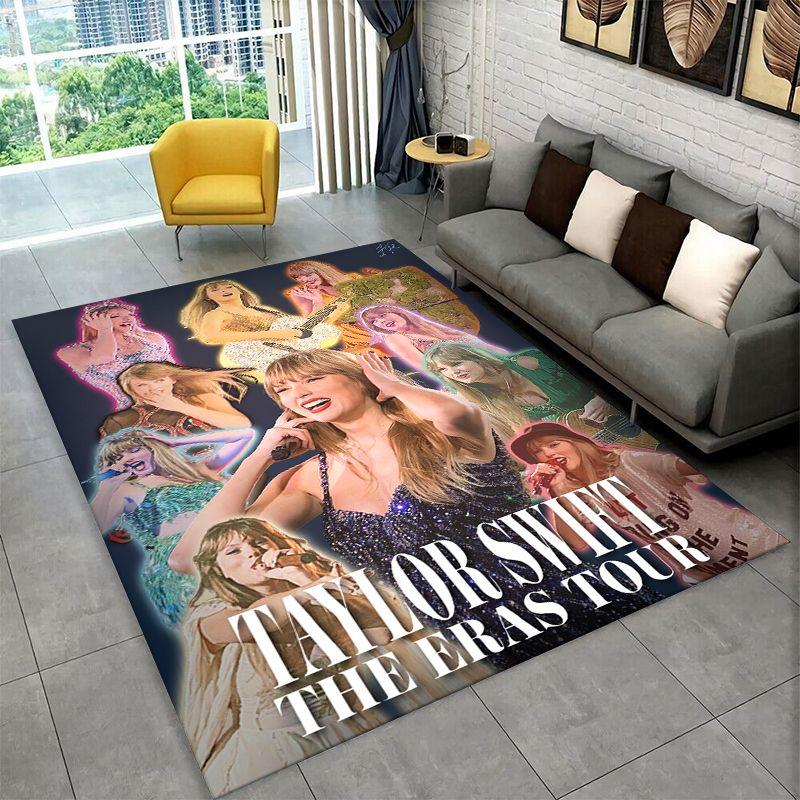 Tappeto Antiscivolo Tappeto Musicale Cantante T-Taylor per Soggiorno, Camera da Letto, Sala Giochi, Tappeto Morbido Tappeto per Pavimento Decorazione Casa