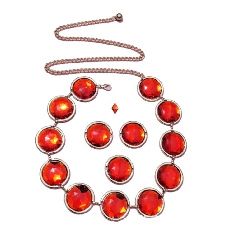 

Unique Chain Belts for Women Red Gems Waist Band Belt for Dress Halloween 1