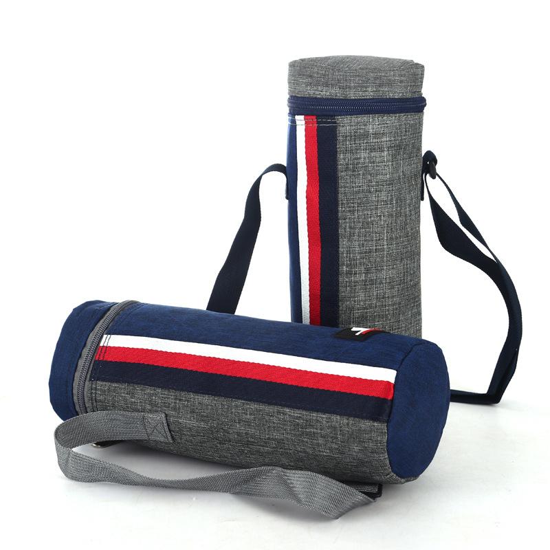 2L Portable Oxford Cloth Circular Insulated Bottle Cooler Bags Camping Accessories Insulated Water Bottle Bag