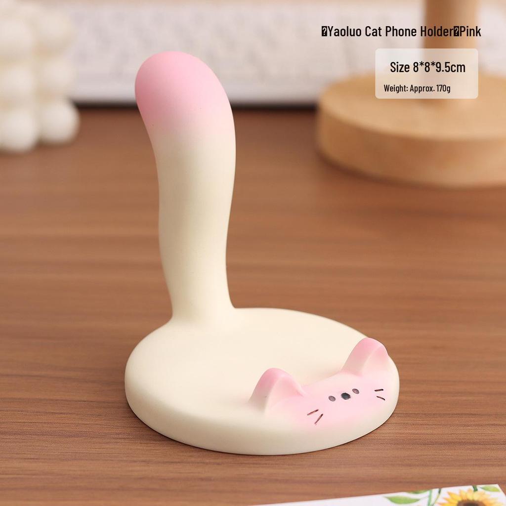 Suporte de Exibição de Telefone e Óculos de Gatinho Fofo e Decoração de Escritório
