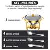 Round Chafing Dishes for Buffet 5 Qt High Grade Chafing Dish Buffet Set Full Size Pan Rolled-Edge Design Food Warmers for Parti