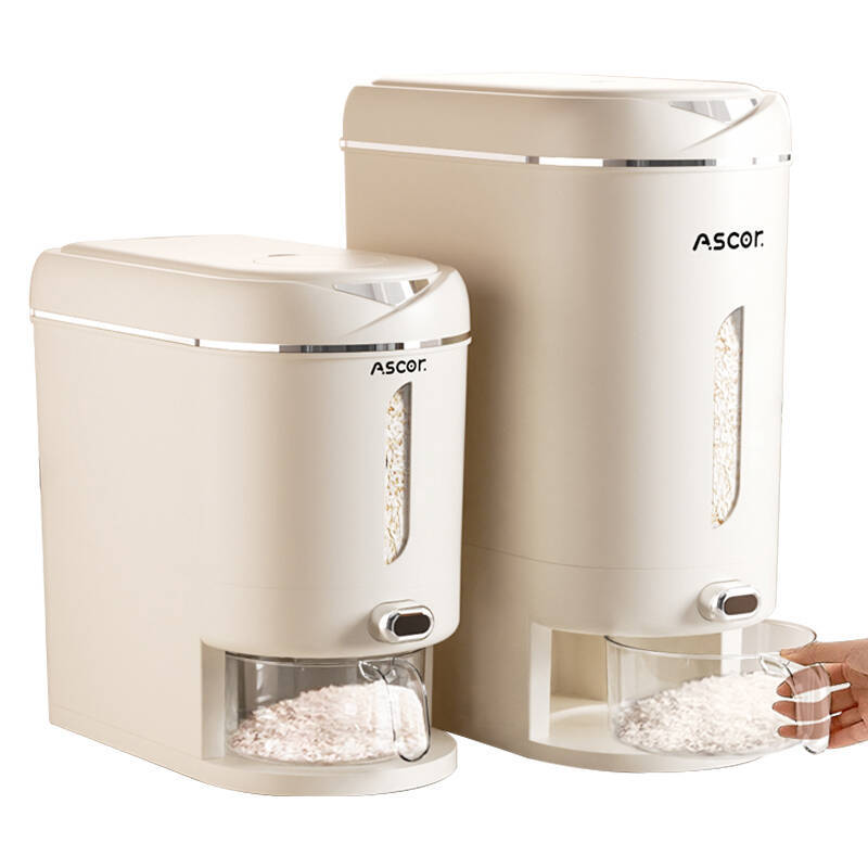 Cracked Rice Barrel Household Insect-Proof Moisture-Proof Sealed Rice Cylinder Food-Grade Storage Tank 20 Kg High-End Rice Box