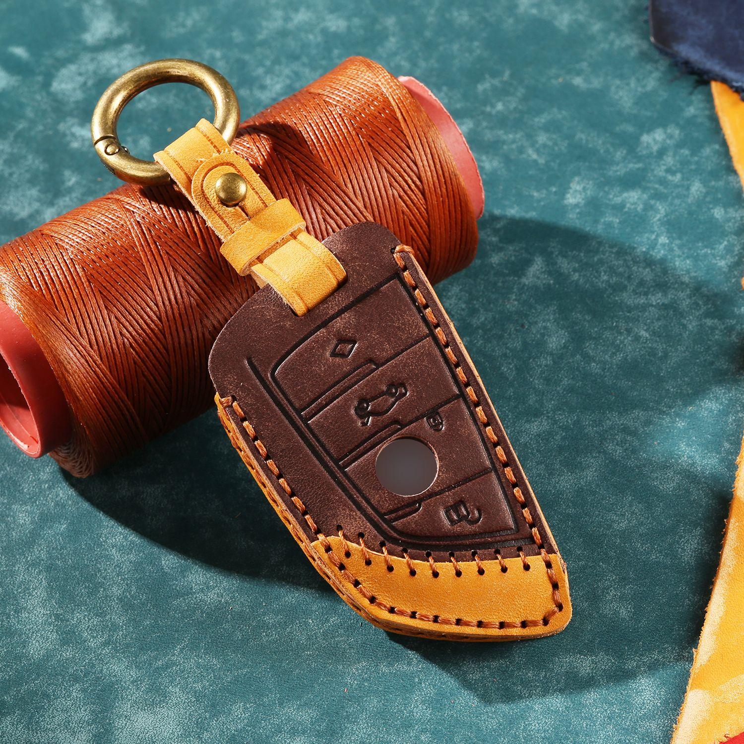 

Кожаный чехол для ключа для BMW 5 серии 7 серии 1 серии 3 с лезвием x1x3x4x5x6525320li Чехол для ключа автомобиля