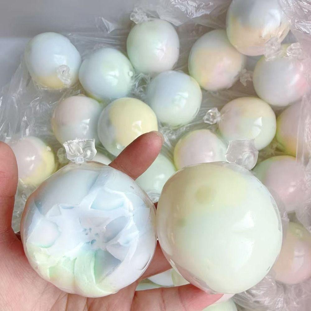 Soft Rainbow Crispy Balls Stress Relief Gradient Colors Squeeze Sensory Fidget Ball Shapeable Non-rebound