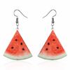 Cute Fruit Acrylic Earrings Set Strawberry Watermelon Tomato Kiwi Orange Drop Dangle Earrings For Women Fashion Fun Jewelry