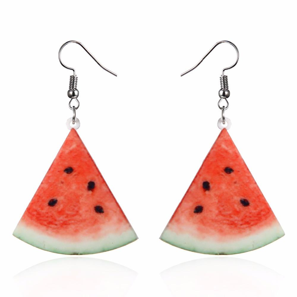 Cute Fruit Acrylic Earrings Set Strawberry Watermelon Tomato Kiwi Orange Drop Dangle Earrings For Women Fashion Fun Jewelry