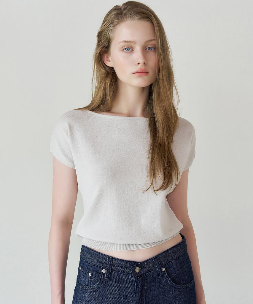 LETTERA Boatneck Half Sleeve Knit