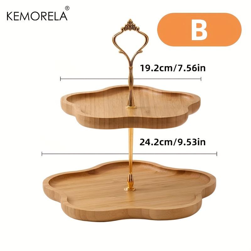 KEMORELA Wooden Cake Tray 2/3rd Floor Dessert Tray Stand Dining Room Dessert Cookie Candy Buffet Stand Holiday Party Decorations