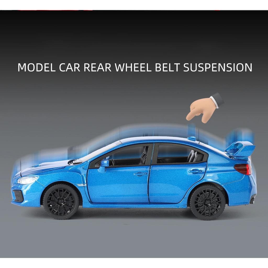 1/30 Subaru Impreza WRX STI Alloy Sports Car Model Diecast Metal Racing Vehicles Car Model Sound Light Simulation Kids Toys Gift