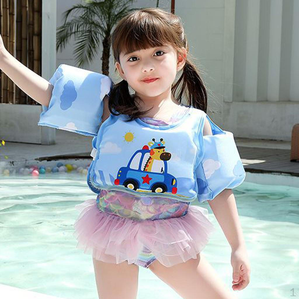 Kids Swim Vest Float Trainer Floating Pool Arm Band Jacket for Baby Children Blue Tailed Mermaid