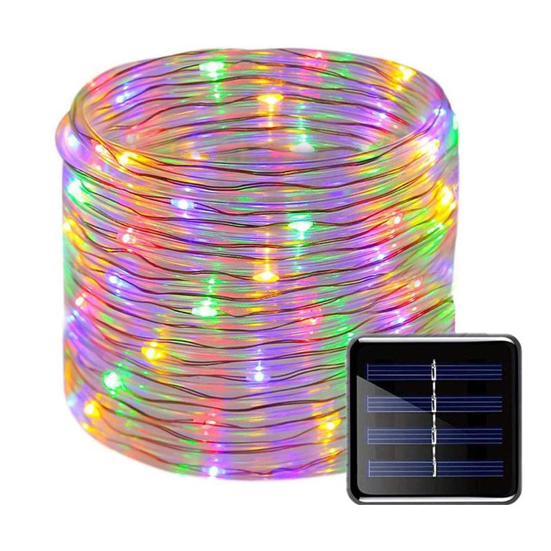 Solar Rope Strip Light Fairy String Garden Christmas Decoration Garland Xmas Solar Rope String Light Fairy Strip 32M/22M/12M/7M