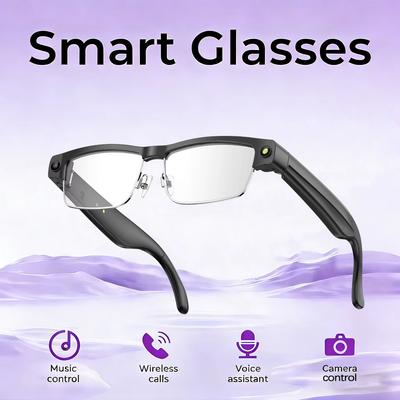 New HD 800W Camera 1200P Anti-shake HD Video Al Smart Glasses Recording Translation Voice Assistant Music BT Call Smart Glasses UV Protection Unisex