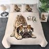 Cute Dogs Print Bedding Set Puppy Animal Duvet Cover Set Watercolor Pastel Dog Paw Comforter Cover Pug Dog Lover Bed Set