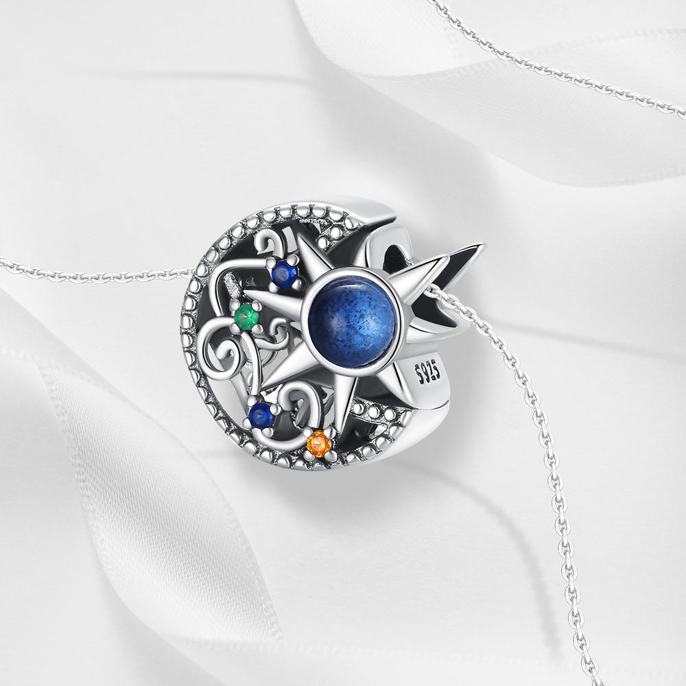 Charms Plata Sun Star Moon Universe Copper Plated For Charms Copper Plated Original Bracelet For Jewelry Making