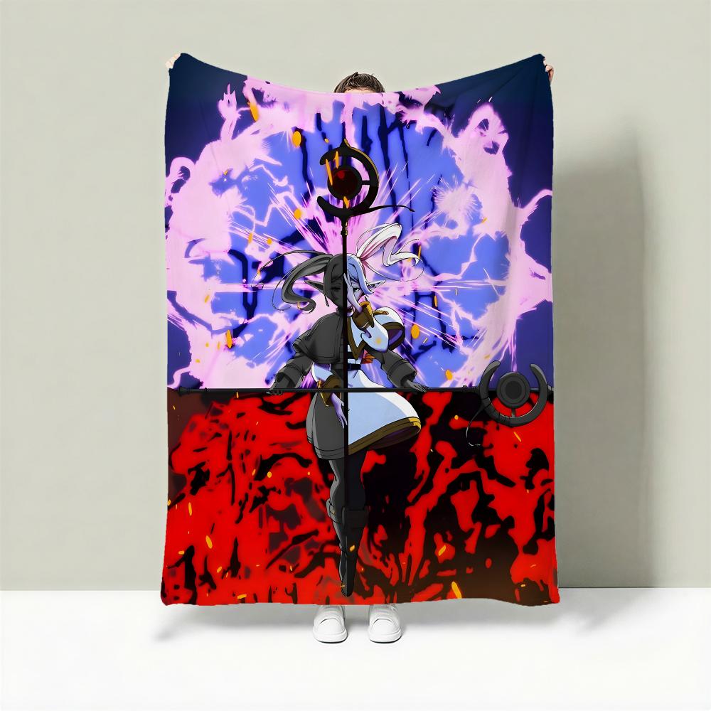 Anime S-Sousou no Frieren Throw Lightweight 240g Flannel Blanket Soft Skin-friendly for Summer Cooling 75cmx90cm